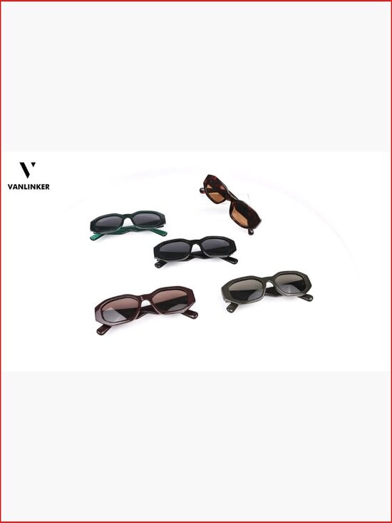 Trendy Polarized Hexagon Sunglasses Retro 90s Rectangle Shades Vintage Square